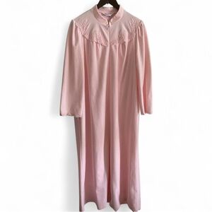 Vintage Vanity Fair Pink Polyester Nightgown Robe Womens Size L